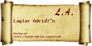 Lagler Adrián névjegykártya